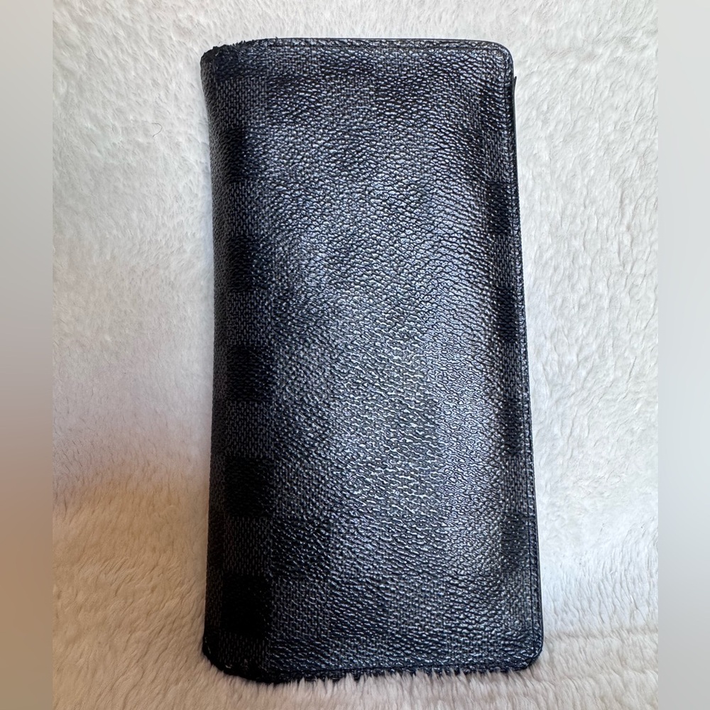 Louis Vuitton Authentic Vintage Damier Graphite Brazza Wallet GUC MO110 Code
